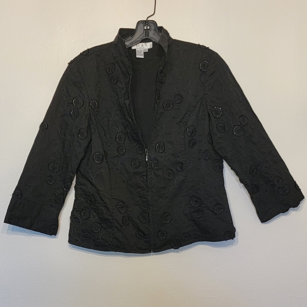 Black on Black Embroided Jacket
